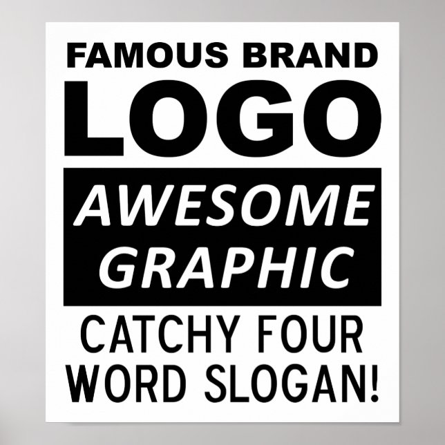 Poster Cartaz Divertido Slogan Logo (Frente)