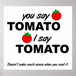 Póster Cartaz Divertido Tomate Tomate