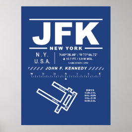 Poster Cartaz do Aeroporto Internacional John F. Kennedy 