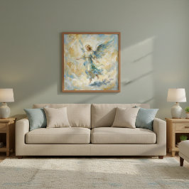 Poster Cartaz do Anjo Celestial em Aquarela