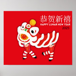 Poster Cartaz do Ano Novo Chinês, decoração de CNY