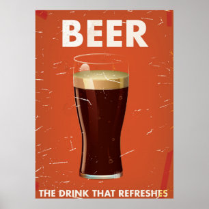 Póster Cartaz do anúncio publicitário da cerveja do