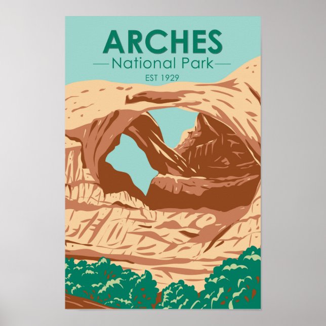 Poster Cartaz do Arco Duplo do Parque Nacional Arches (Frente)