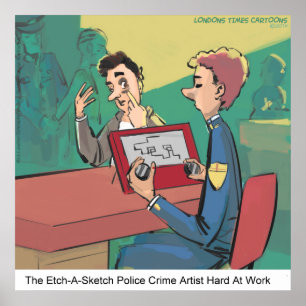 Póster Cartaz do Artista de Desenho da Polícia Engraçado 