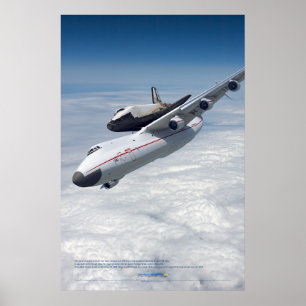 Poster Cartaz do Avião An-225 Mriya com o Ônibus Espacial