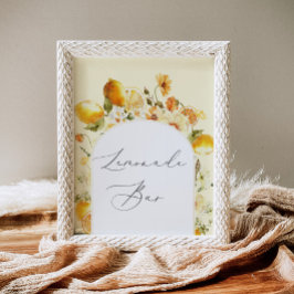 Poster Cartaz do Bar de Limonada com Arco Floral Elegante
