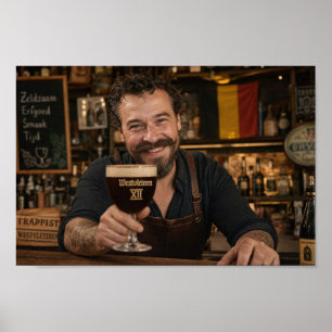 Poster Cartaz do Barman do Brinde da Taberna Belga Westvl