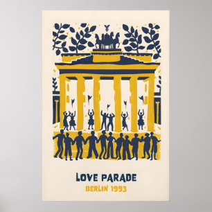 Poster Cartaz do Berlin Love Parade - Portão de Brandembu