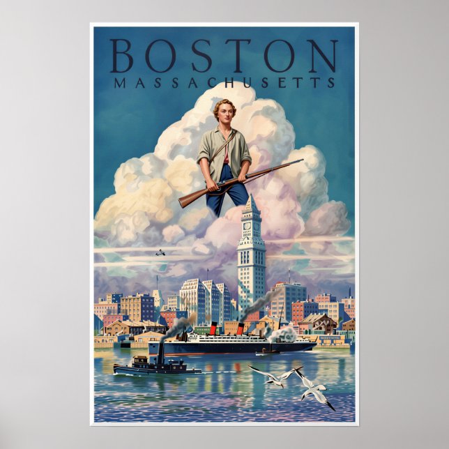 Poster cartaz do Boston Minuteman (Frente)
