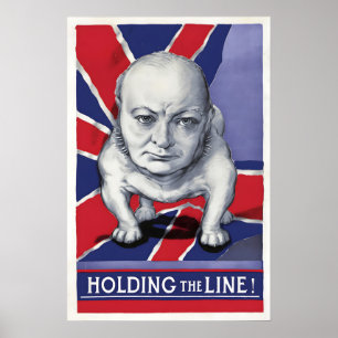 Poster Cartaz do Bulldog Winston Churchill Britânico WWII