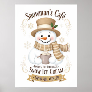 Poster Cartaz do Café do Boneco de Neve