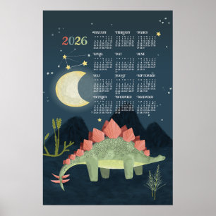 Poster Cartaz do Calendário de 2026 Stegosauro 