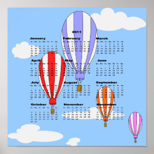 Poster Cartaz do Calendário de Balões de 2011