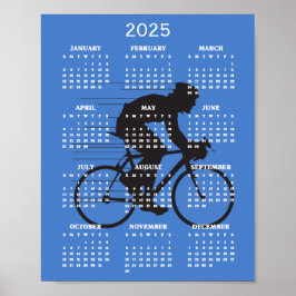 Poster Cartaz do Calendário de Design de Ciclismo 2025