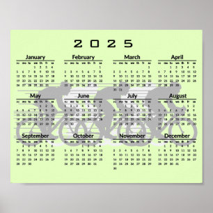 Poster Cartaz do Calendário de Design de Ciclismo 2025