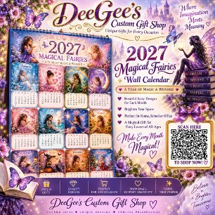 Poster Cartaz do Calendário de Parede das Fadas Mágicas d