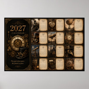 Poster Cartaz do Calendário de Parede Steampunk 2027