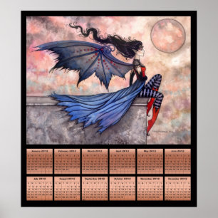 Póster Cartaz do Calendário Fada Gótica Vampira 2012