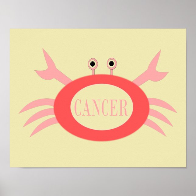 Póster Cartaz do Caranguejo do Signo de Câncer (Frente)