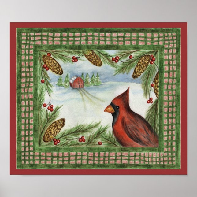 Poster Cartaz do Cardinal de Inverno (Frente)