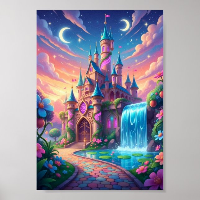 Poster Cartaz do Castelo da Lua Gêmea Pastel Caprichosa c (Frente)