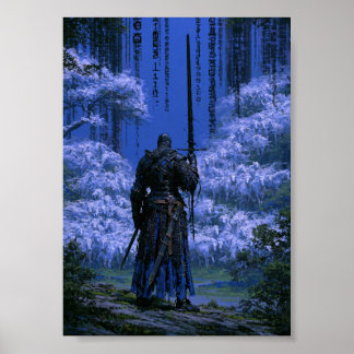 Poster Cartaz do Cavaleiro Azul de Fantasia Sombria