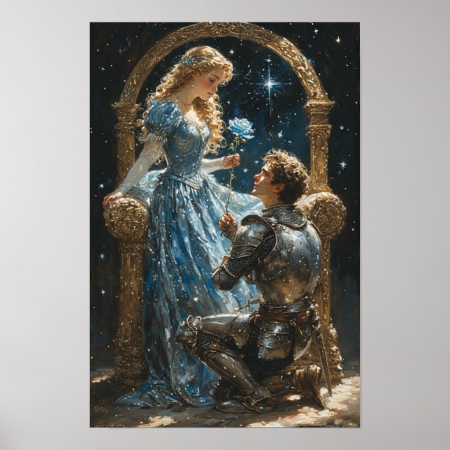 Poster Cartaz do Cavaleiro Romântico e Princesa  (Frente)