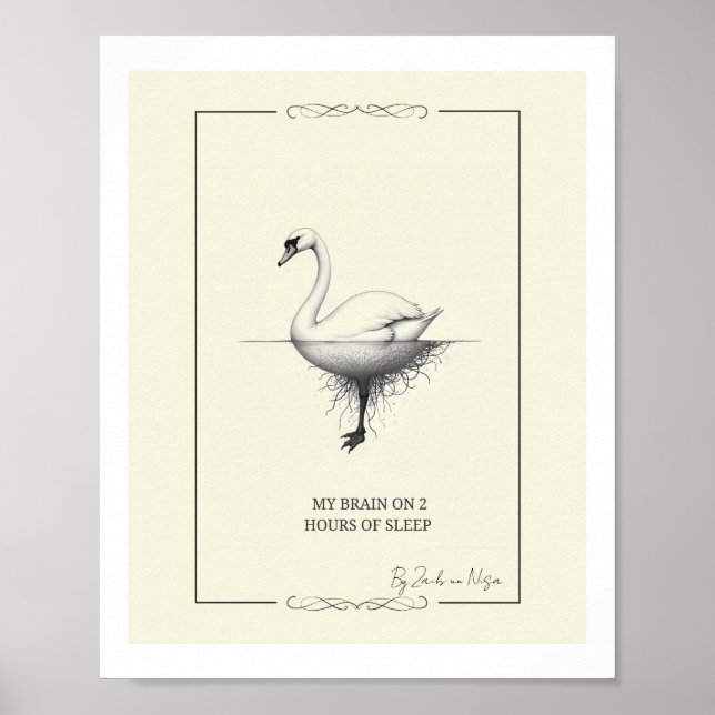 Poster Cartaz do Cérebro com 2 Horas de Sono (Frente)
