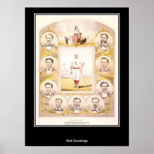 Póster Cartaz do Cincinnati Red Stockings de 1869