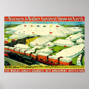 Poster Cartaz do circo do vintage do ~ de Barnum & de