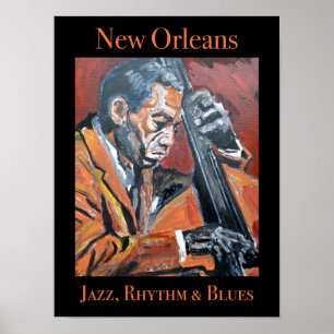 Poster Cartaz do Contrabaixista de Nova Orleans