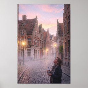 Poster Cartaz do Crepúsculo de Pedras de Bruges Sonhador