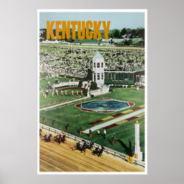 Poster Cartaz do Derby de Kentucky Viagem Arte Cavalgada