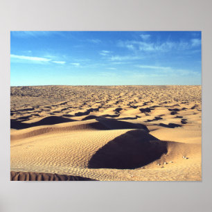 Poster Cartaz do Deserto Desolado Quente Céu Azul Nuvem