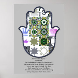 Poster Cartaz do Design da Mão de Khamsa 1 Arrendatário L