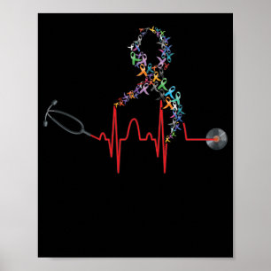 Poster Cartaz do Dia da Consciência do Cancer de Fita