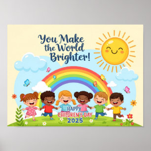 Poster Cartaz do Dia das Crianças Você Ilumina o Mundo