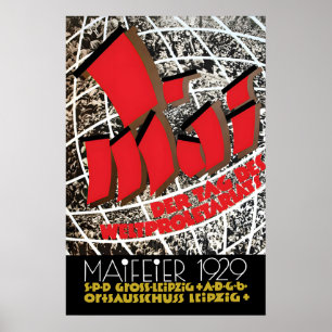 Poster Cartaz do Dia do Trabalho Alemão de 1929 República