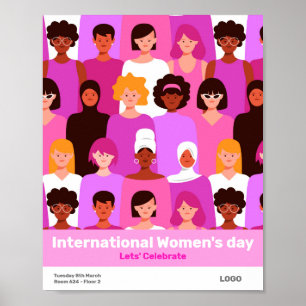 Poster Cartaz do dia internacional da mulher corporativo