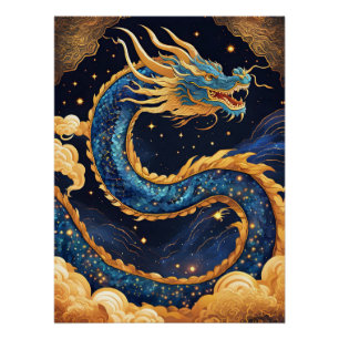 Póster cartaz do dragão chinês