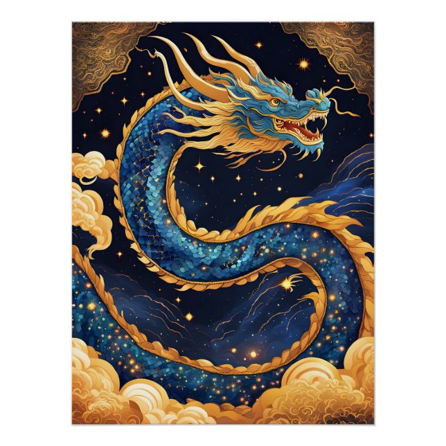 Póster cartaz do dragão chinês (Frente)