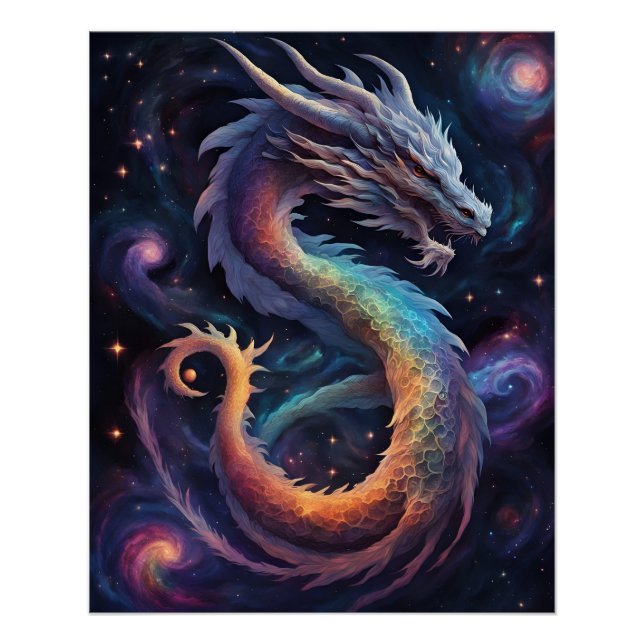 Póster cartaz do dragão cósmico (Frente)