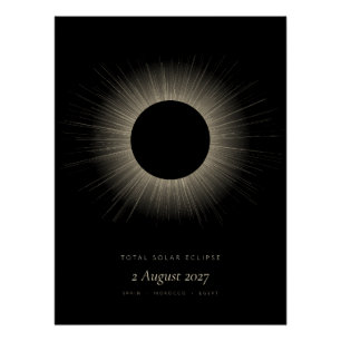 Póster Cartaz do Eclipse Solar Total de 2027 – Arte Coron