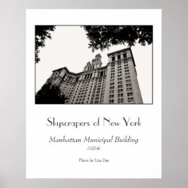 Póster Cartaz do Edifício Municipal de Manhattan