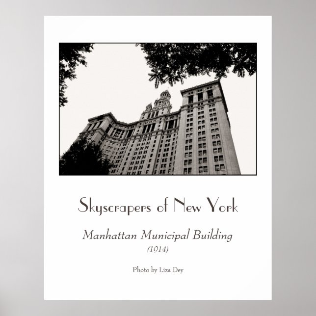 Póster Cartaz do Edifício Municipal de Manhattan (Frente)