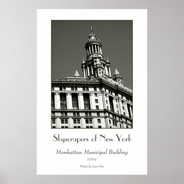 Poster Cartaz do Edifício Municipal de Manhattan (Frente)
