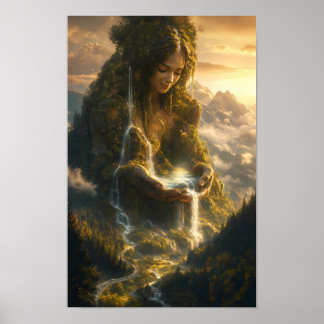 Poster Cartaz do Espírito da Terra Dourada de Silencioso 
