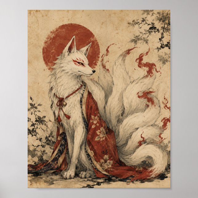 Poster Cartaz do Espírito Kitsune de Cauda Dourada (Frente)