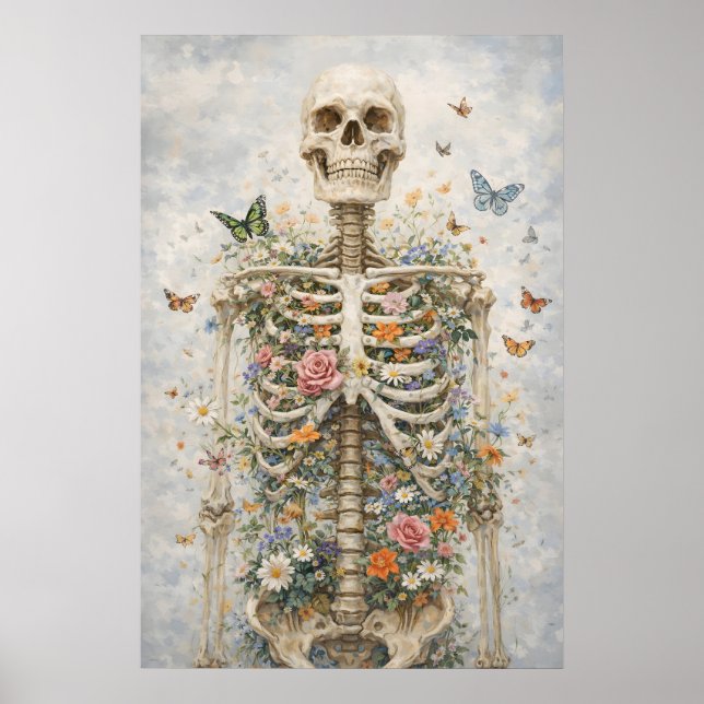 Poster Cartaz do Esqueleto Floral, Parede da Anatomia da  (Frente)