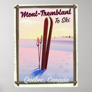 Póster Cartaz do esqui de Mont-Tremblant Québec